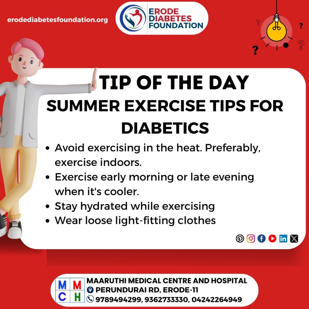 What are the exercise tips for diabetics in summer?