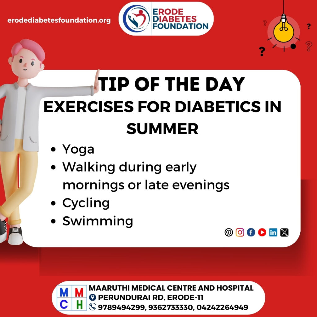 What are the exercises for diabetics in summer?