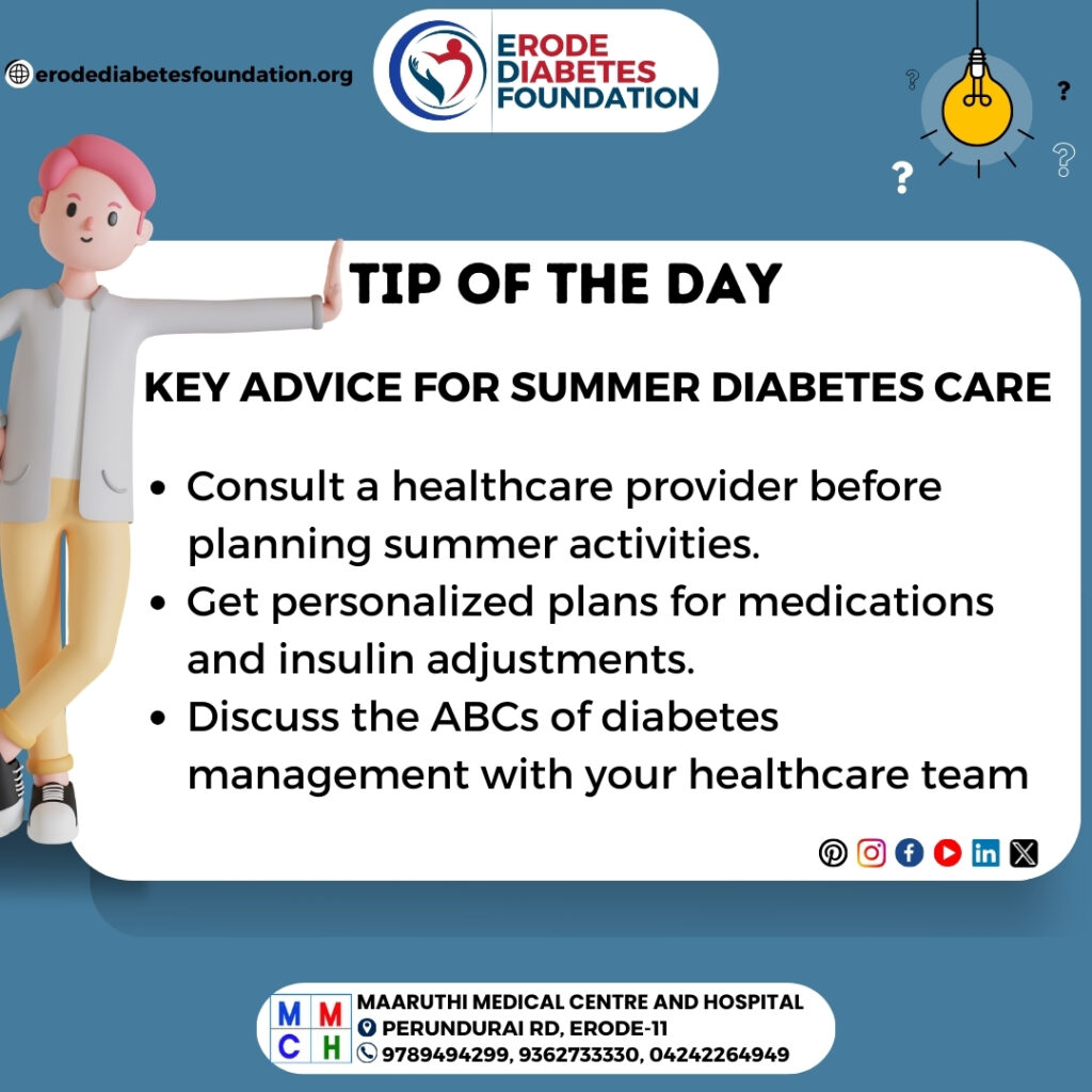 What is the key advice for diabetes in summer?