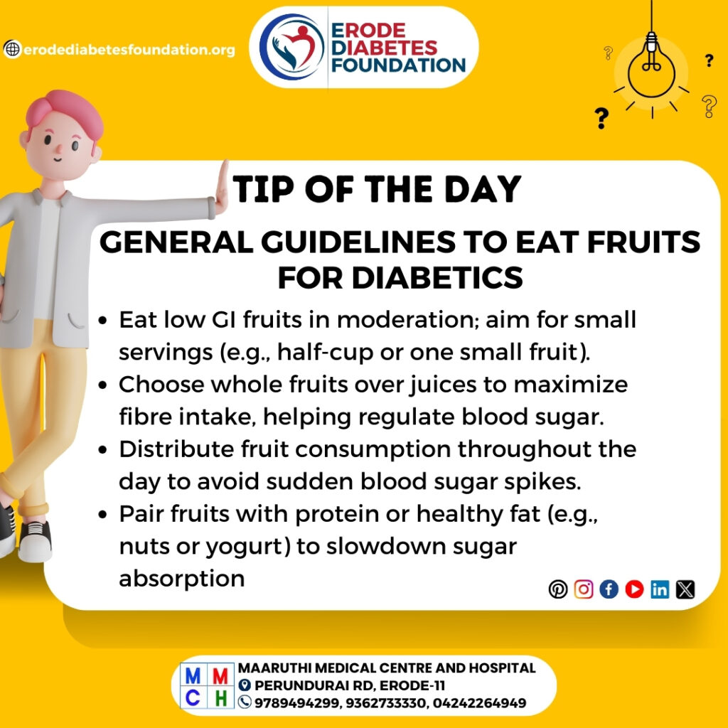 What are the general guidelines for eating fruits for diabetics?